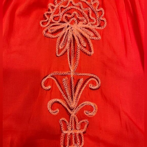Poupette St Barth Embroiderer Off the Shoulder Coral Top.Size M - Picture 9 of 14